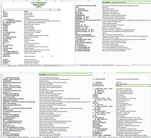 財(cái)務(wù)報(bào)表翻譯